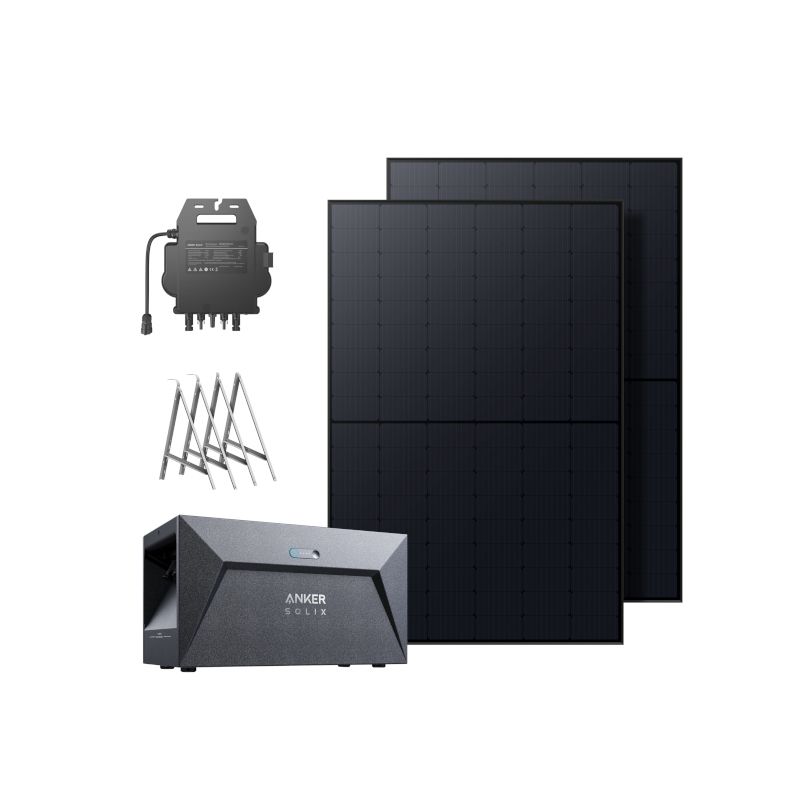 Anker SOLIX Balkonkraftwerk mit Speicher 820W PV, 1600Wh und Balkonhalterungen - 0% MwSt.*