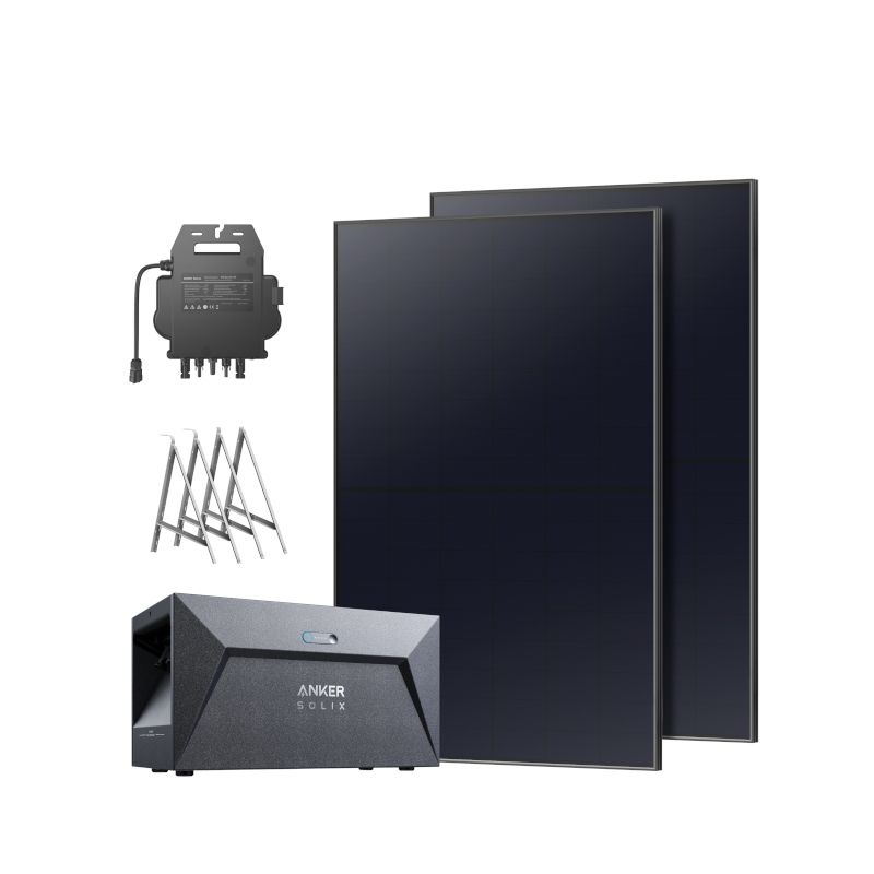 Anker SOLIX Balkonkraftwerk mit Speicher 890W IBC Modul PV, 1600 Wh und Balkonhalterungen - 0% MwSt.*