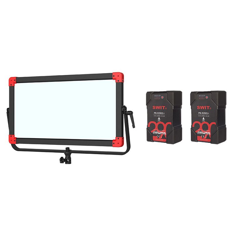 SWIT PL-E90P Panel LED Light plus 2x PB-R290S+ Akku Kit